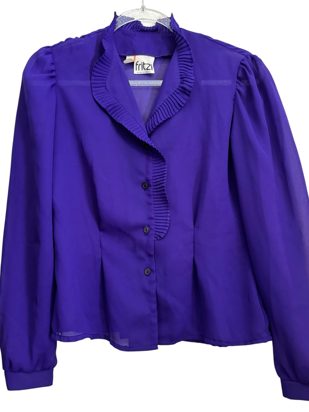 Fritzi of California Vintage Purple Secretary Blouse Size S